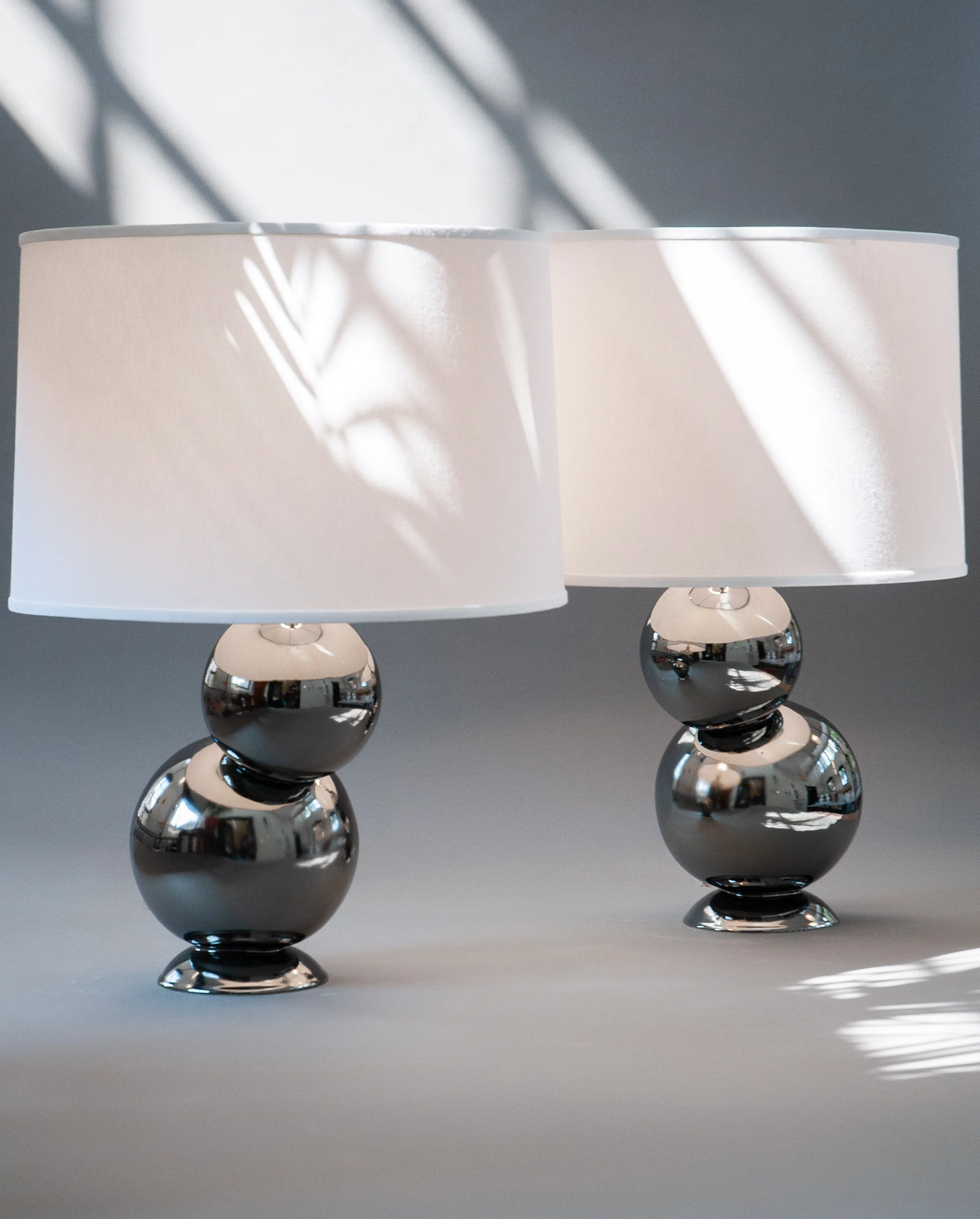 Bubble Lamp Pair in Platinum — angle