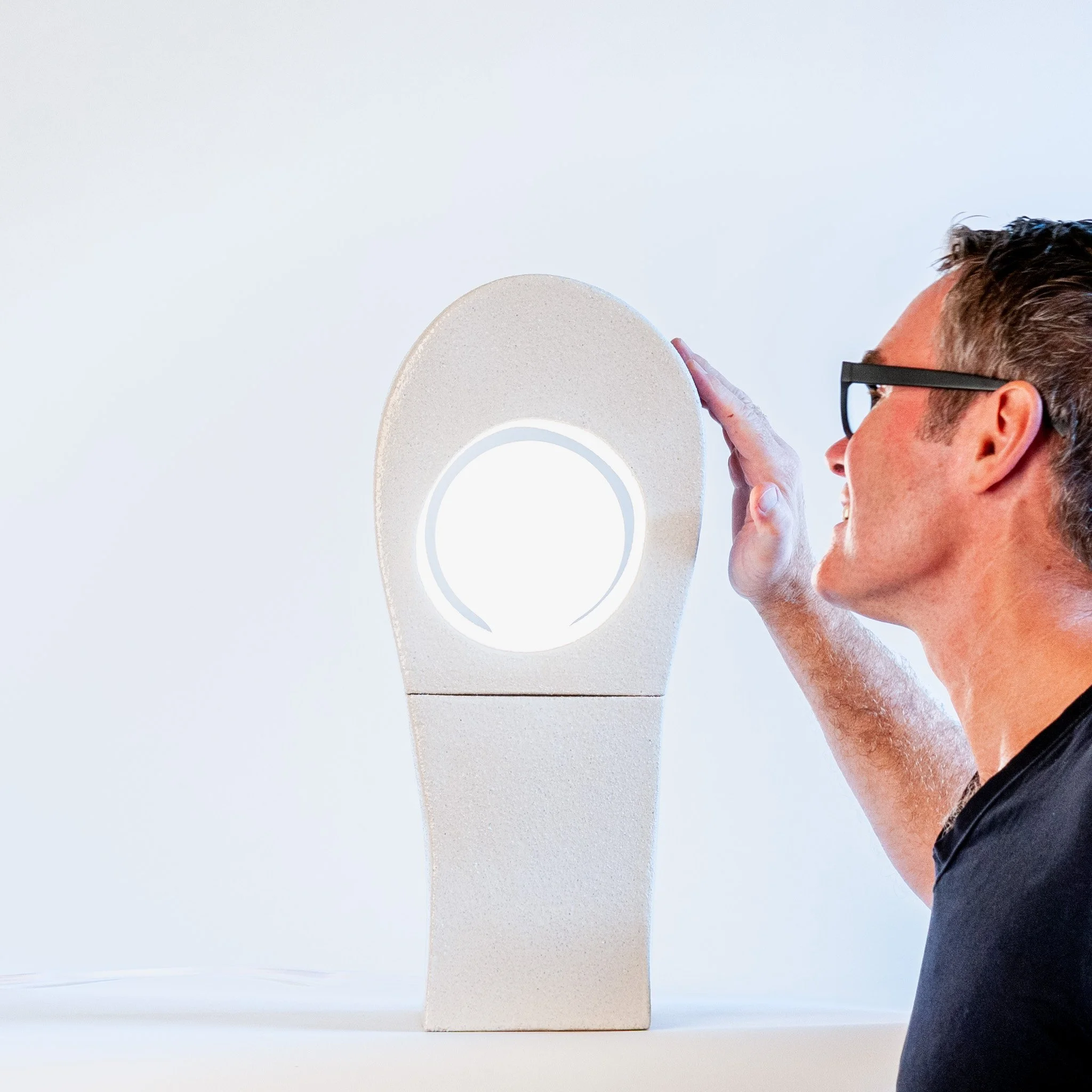 Cactus Lamp 2 shown in scale alongside the artist