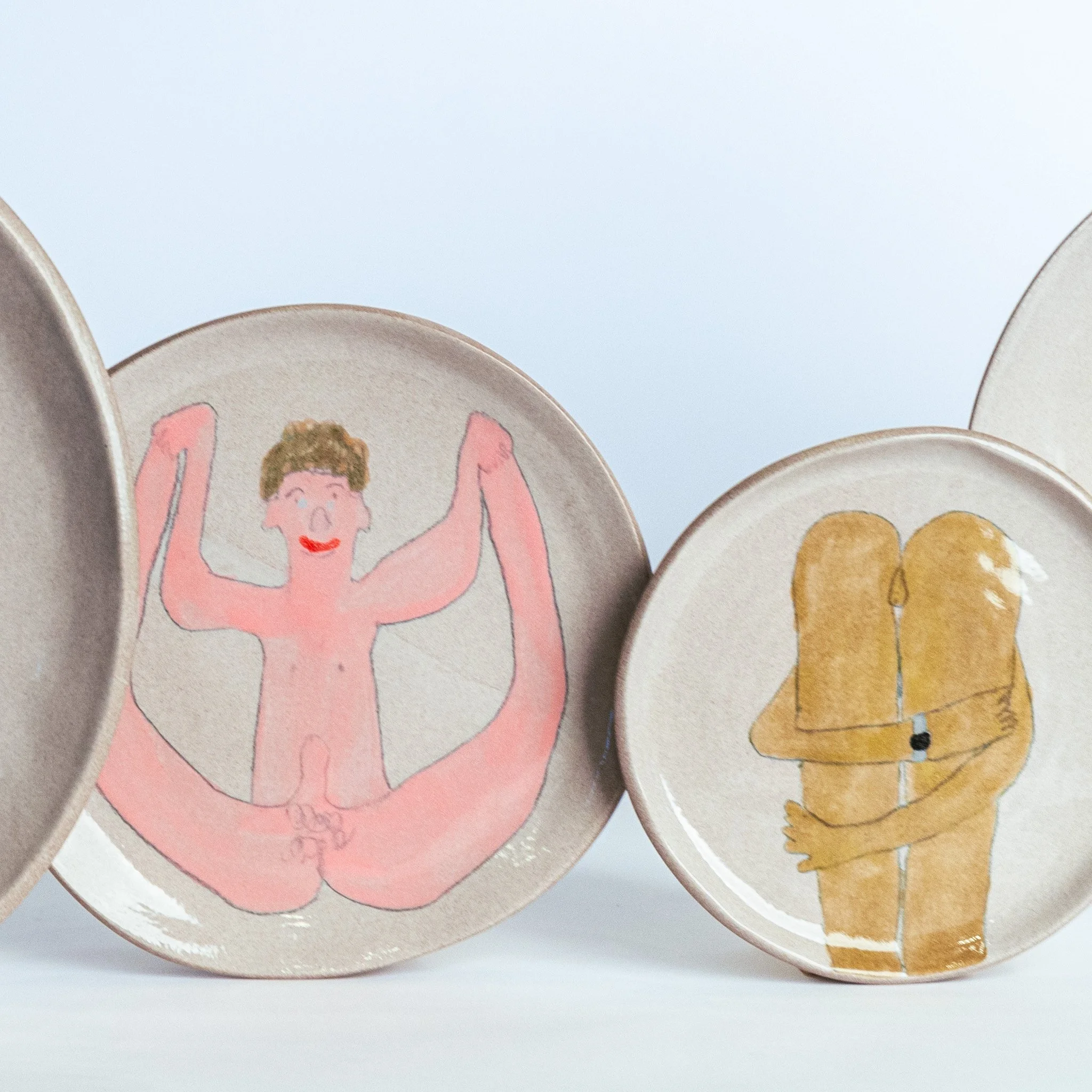 All Together Now by Jim Schatz — Lonny, Charley, Jake, Paul & Lenny, plate, figure in pink