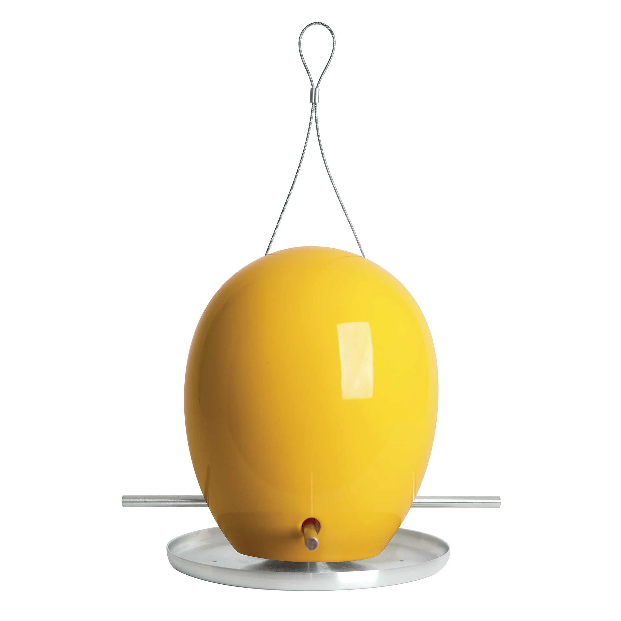 Egg Bird Feeder in Goldenrod Yellow by Jim Schatz — front