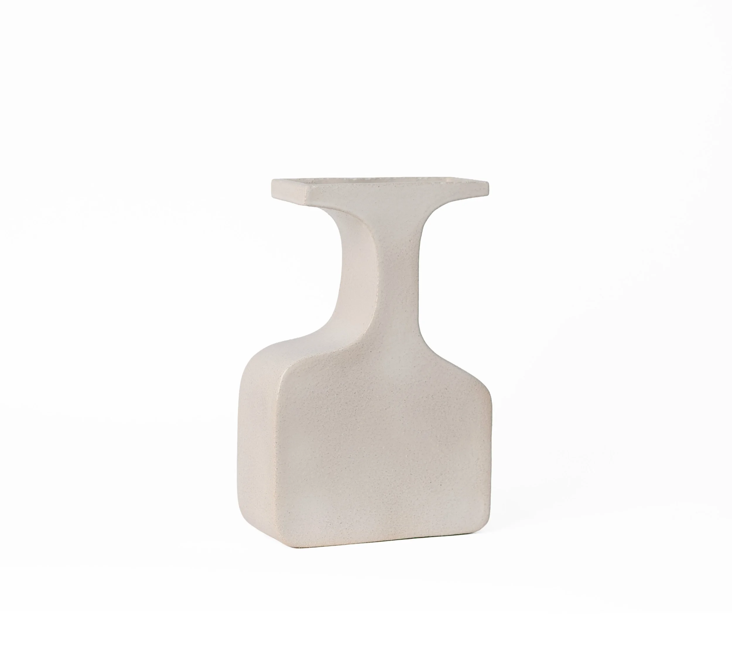 Organica Plateau Vessel 2 by Jim Schatz with J Schatz Studio — one-of-a-kind hand-built stoneware vessel, textured white surface