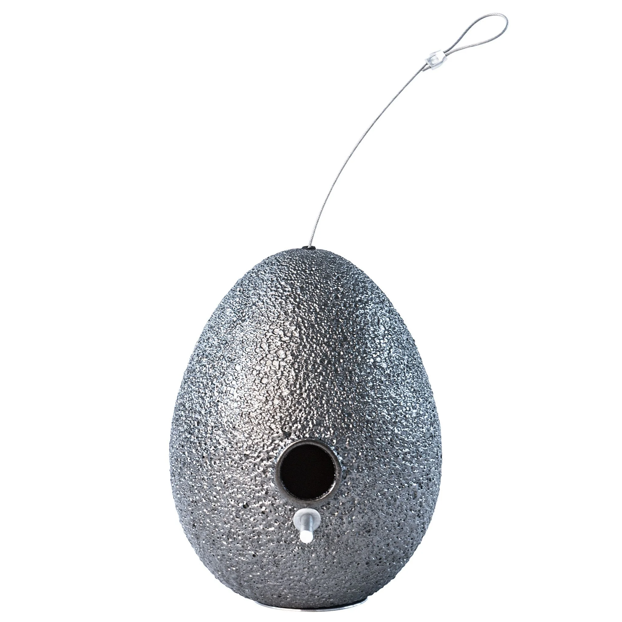 Egg Bird House in Graphite Lava by Jim Schatz — front