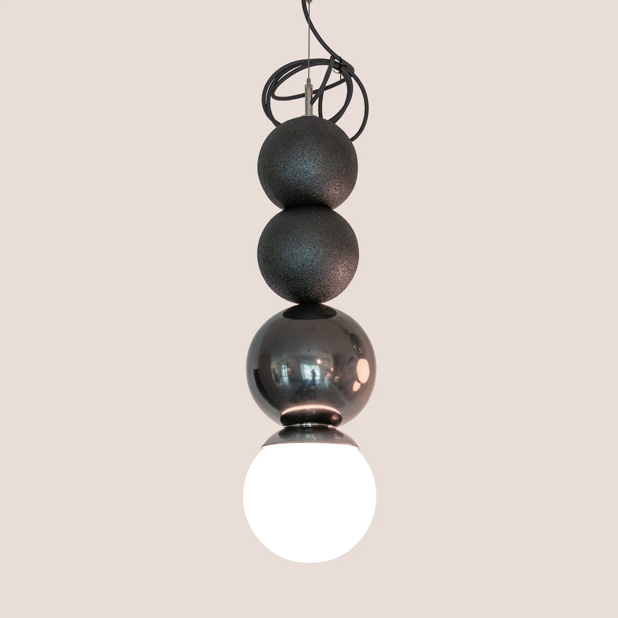 Dot Dot Dot Pendant in Graphite, Graphite, Metallic Black — by Jim Schatz