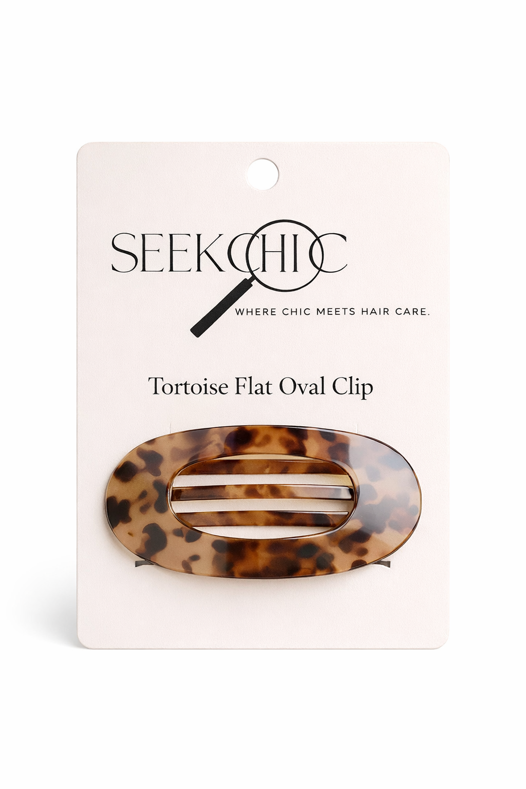 Tortoise Flat Oval Hair Clip