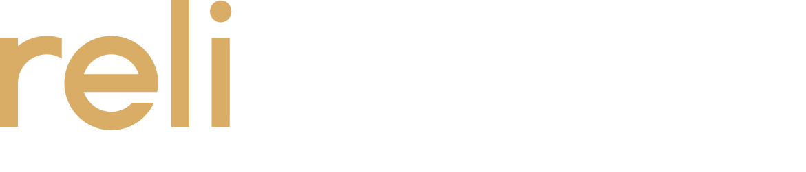 ReliAbility wordmark logo in gold and white