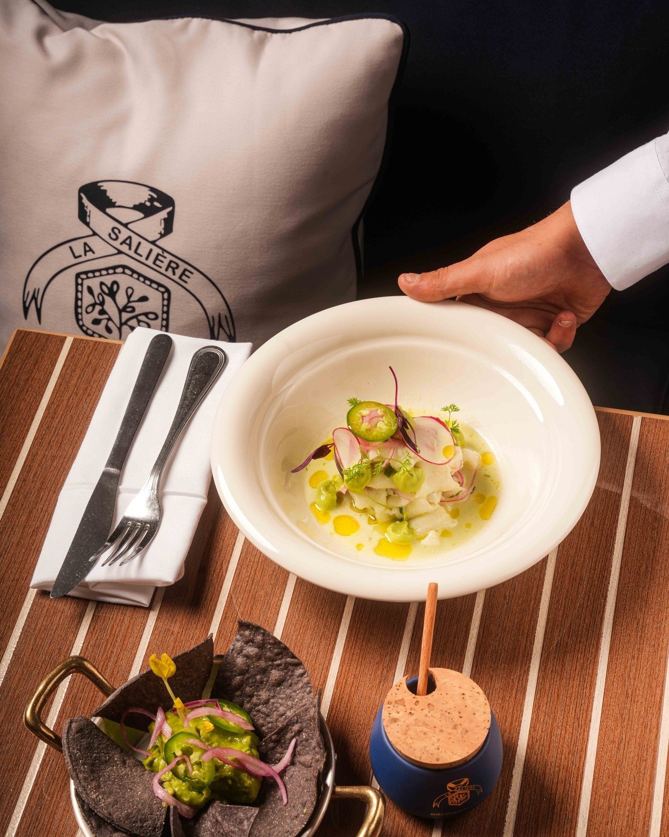 Our Ceviche di Branzino is a bold start to any meal, seabass delicately cured in lime, layered with red onion and fresh cilantro. A coastal bite that wakes up the palate and sets the tone.