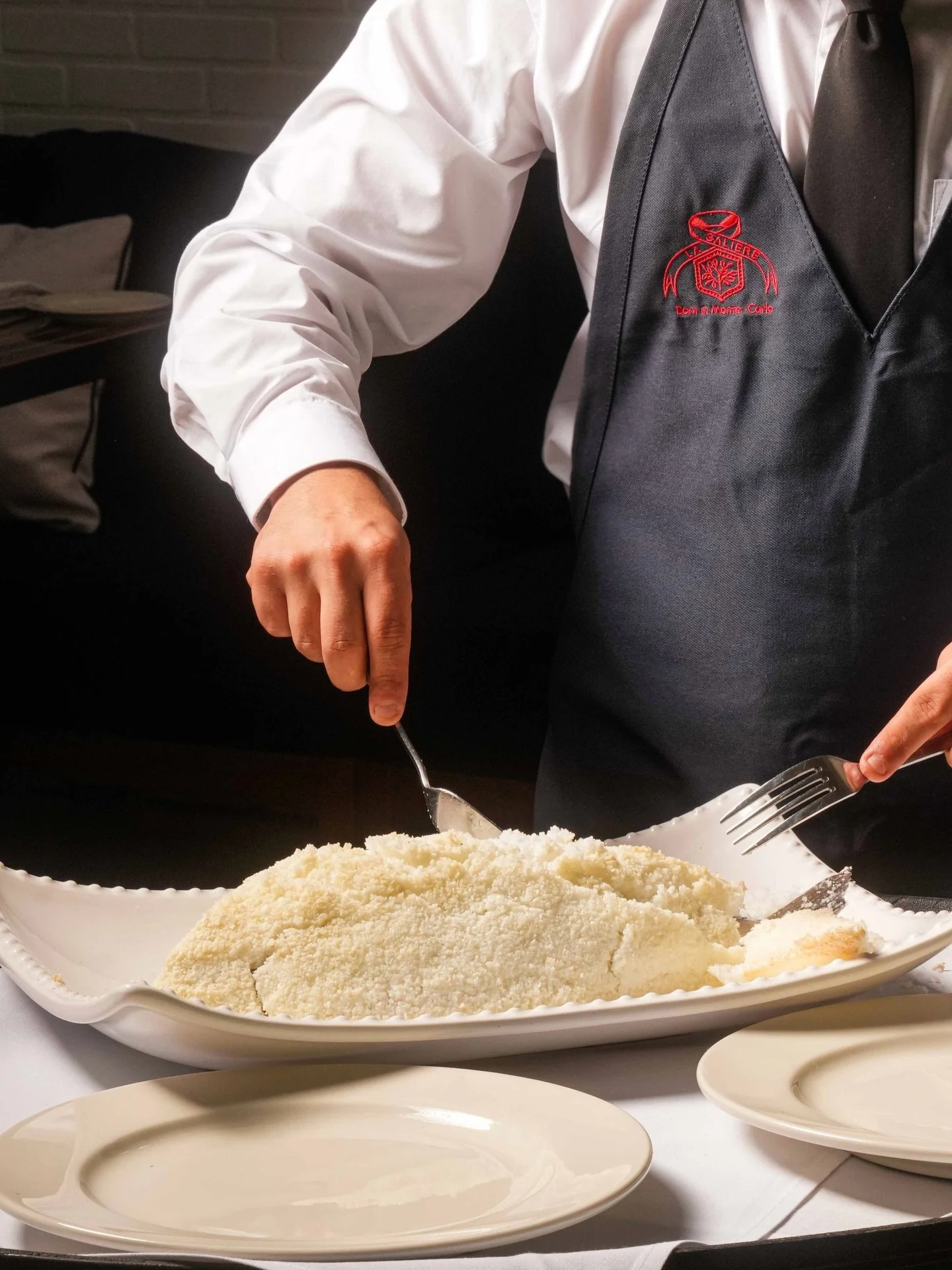 Our Branzino al Sale is delicately baked in a salt crust to lock in moisture and flavor, then carved tableside for a truly memorable experience.

Simple. Elegant. Unforgettable.