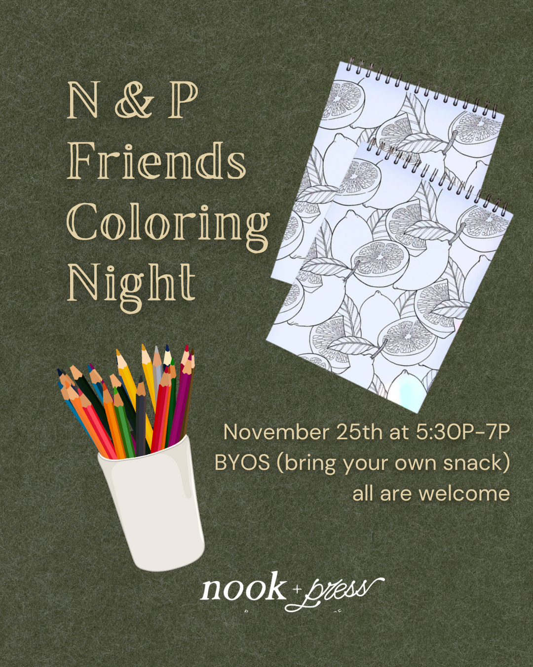 N & P Coloring Night