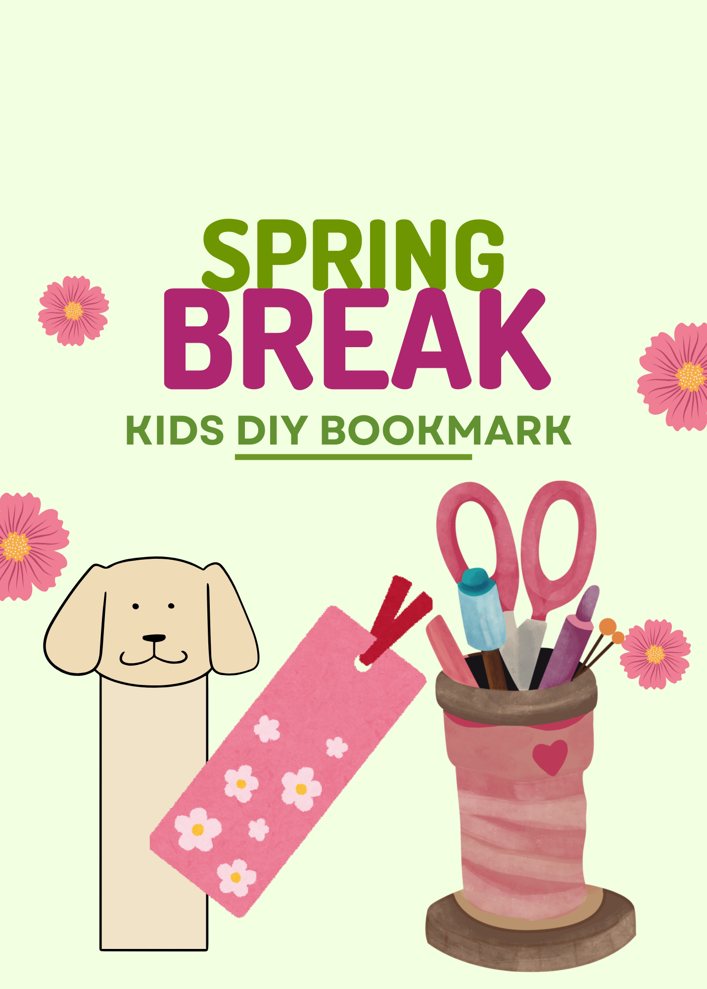 Spring Break- Kids DIY Bookmark