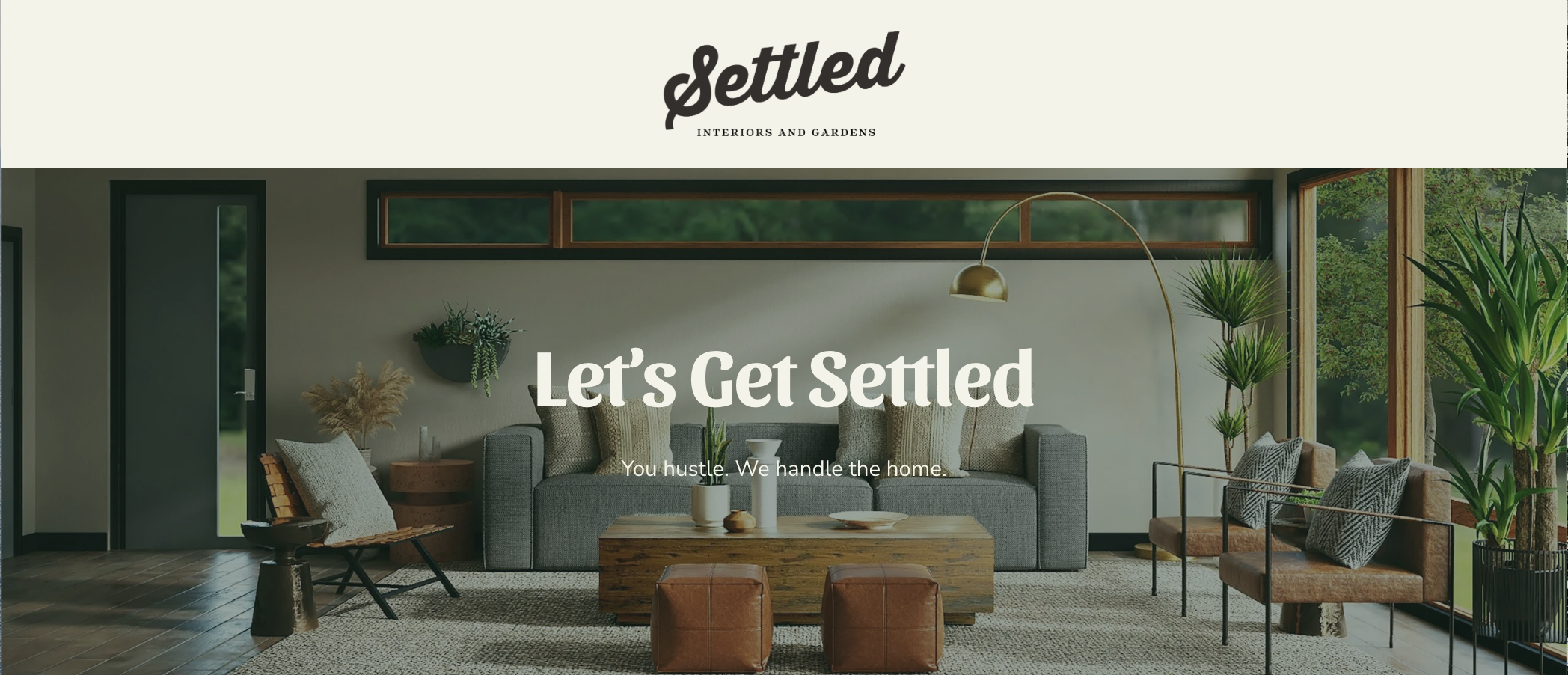 Settled Interiors homepage screenshot