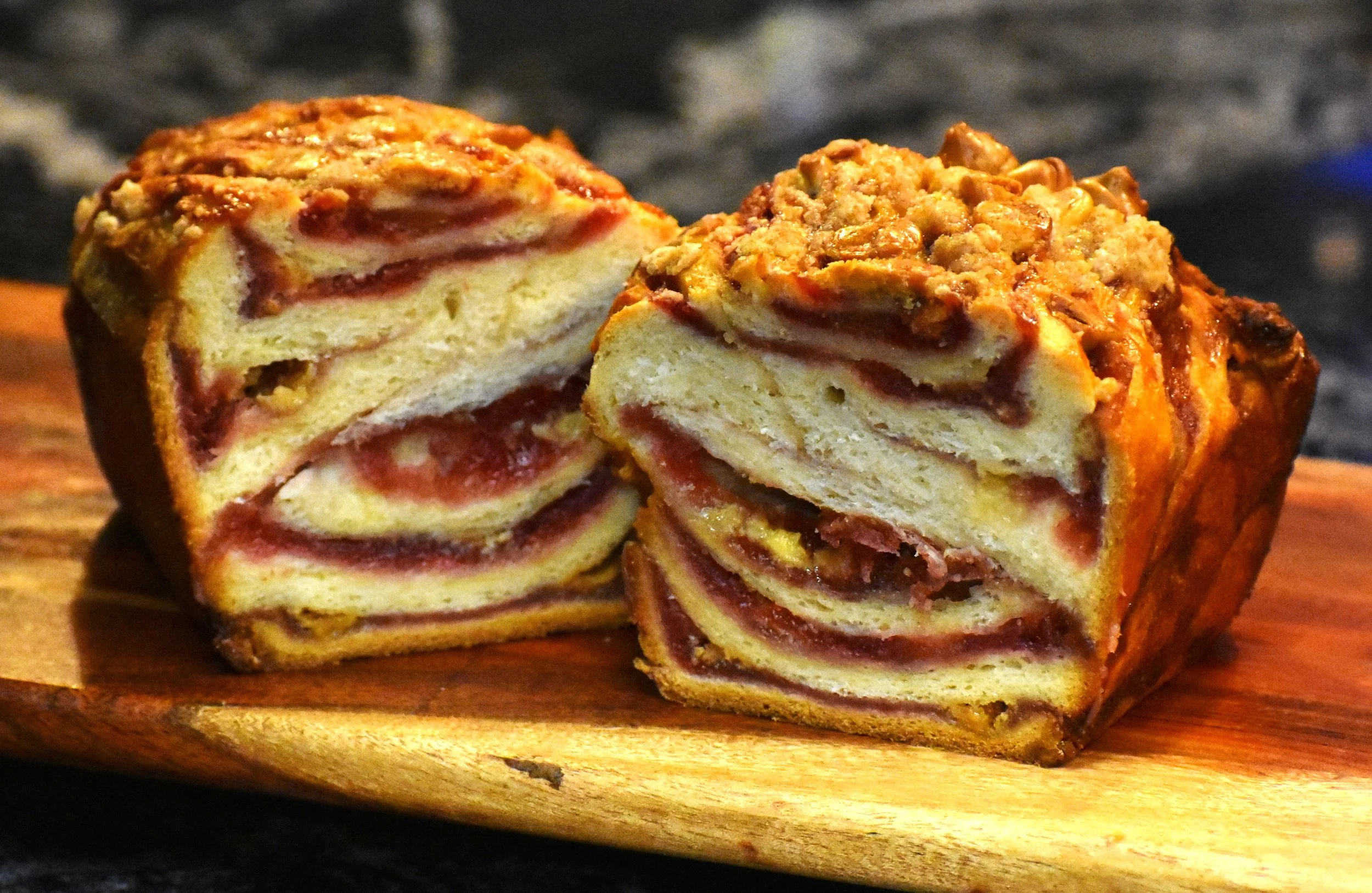 raspberry babka cut good one.JPG