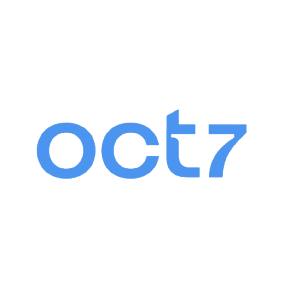 Blue text displaying the characters 'oct7' on a white background.
