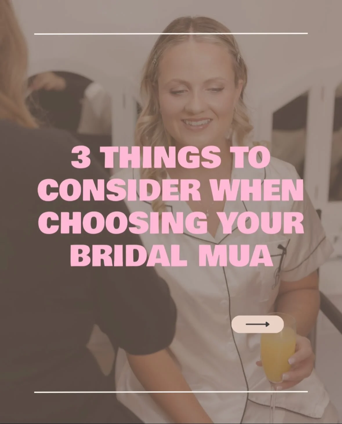Choosing your bridal makeup artist can feel like a lot, so here are 3 things I recommend keeping in mind while you&rsquo;re deciding who to book ✨

Your prep team plays such an important part in setting the tone of your morning, so while budget might