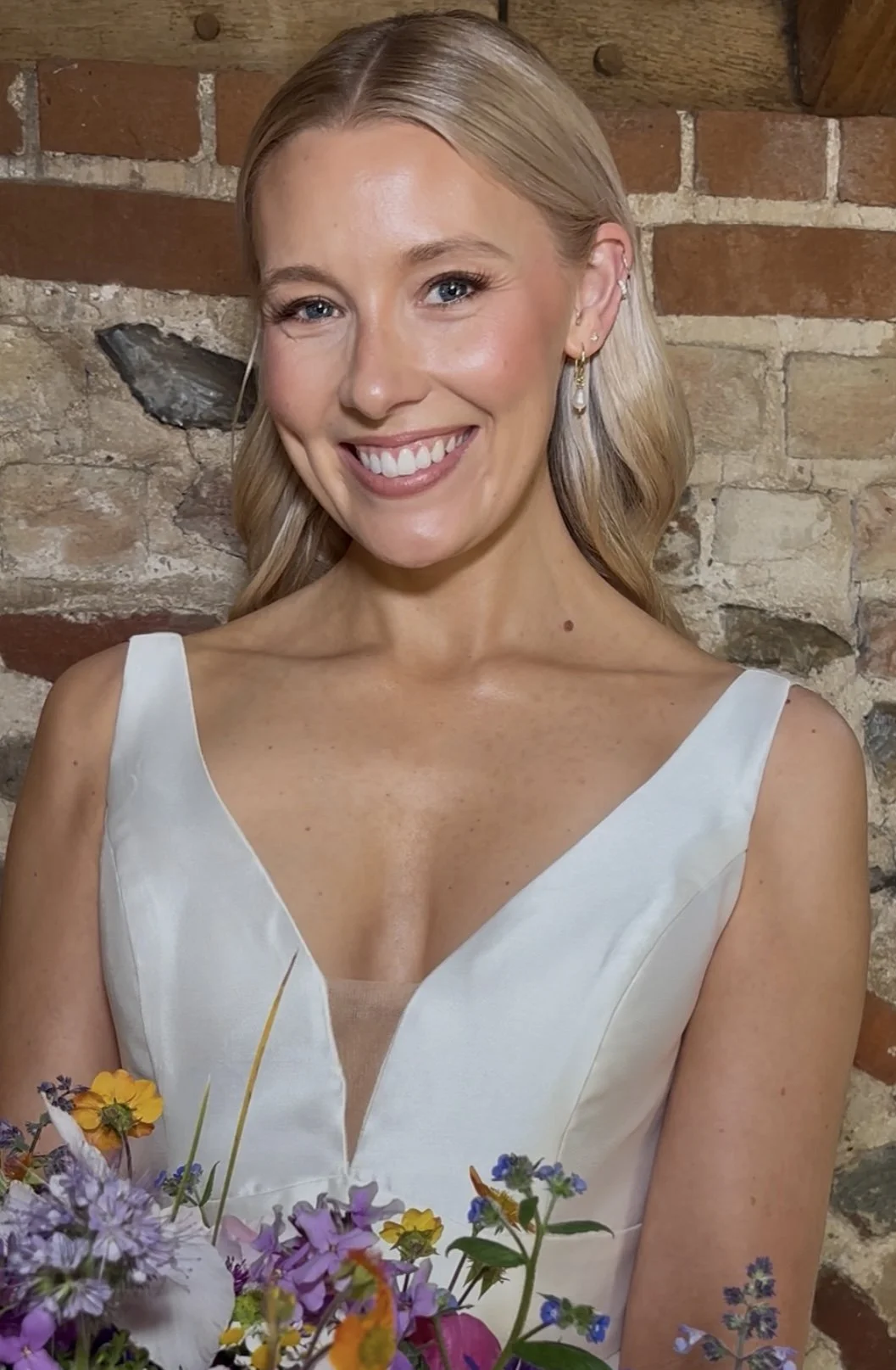 Soft, glowy bridal makeup at Chaucer Barn