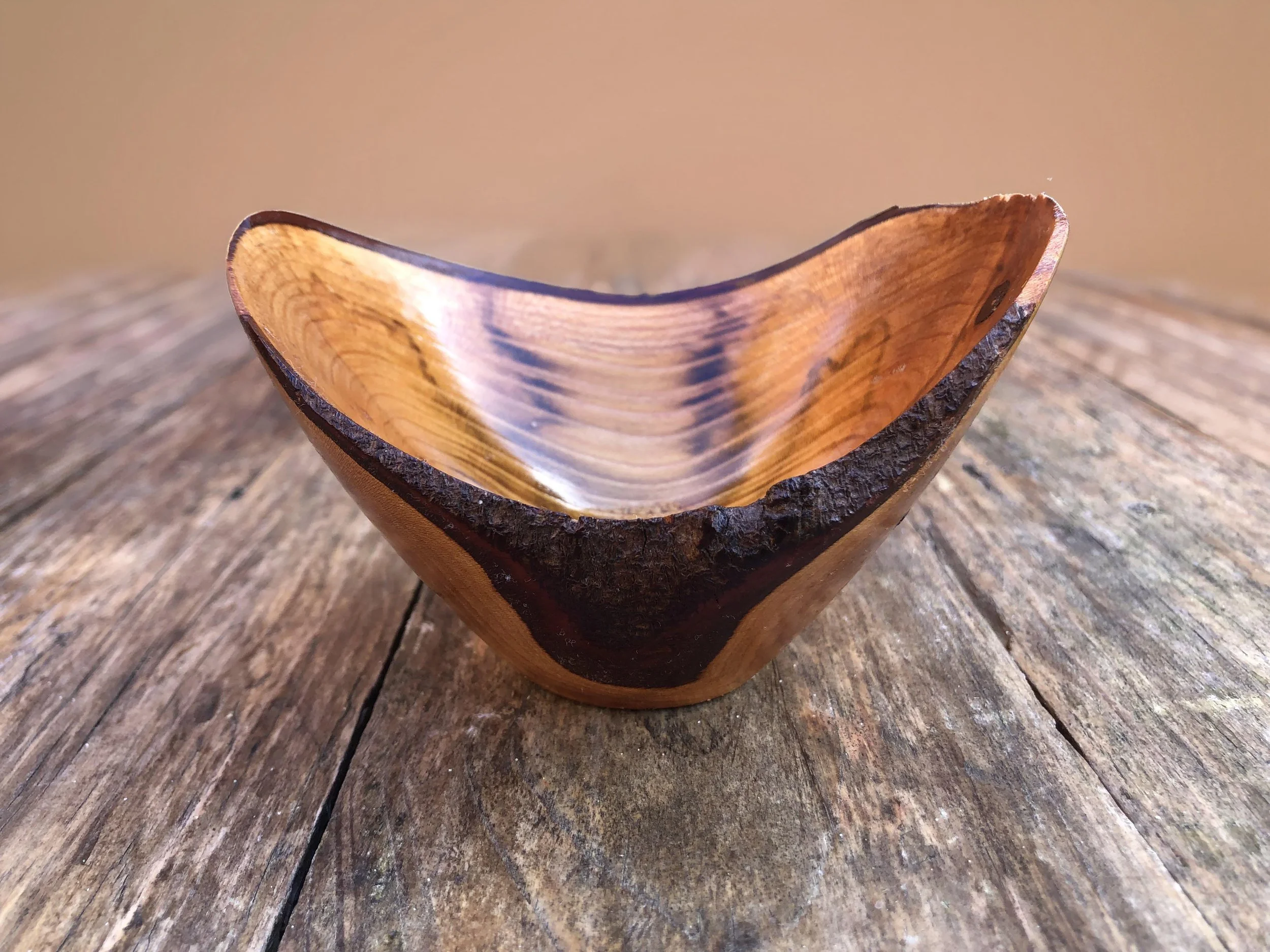 Cherry Live Edge Ornamental Dish- 4 1/2” x 3”