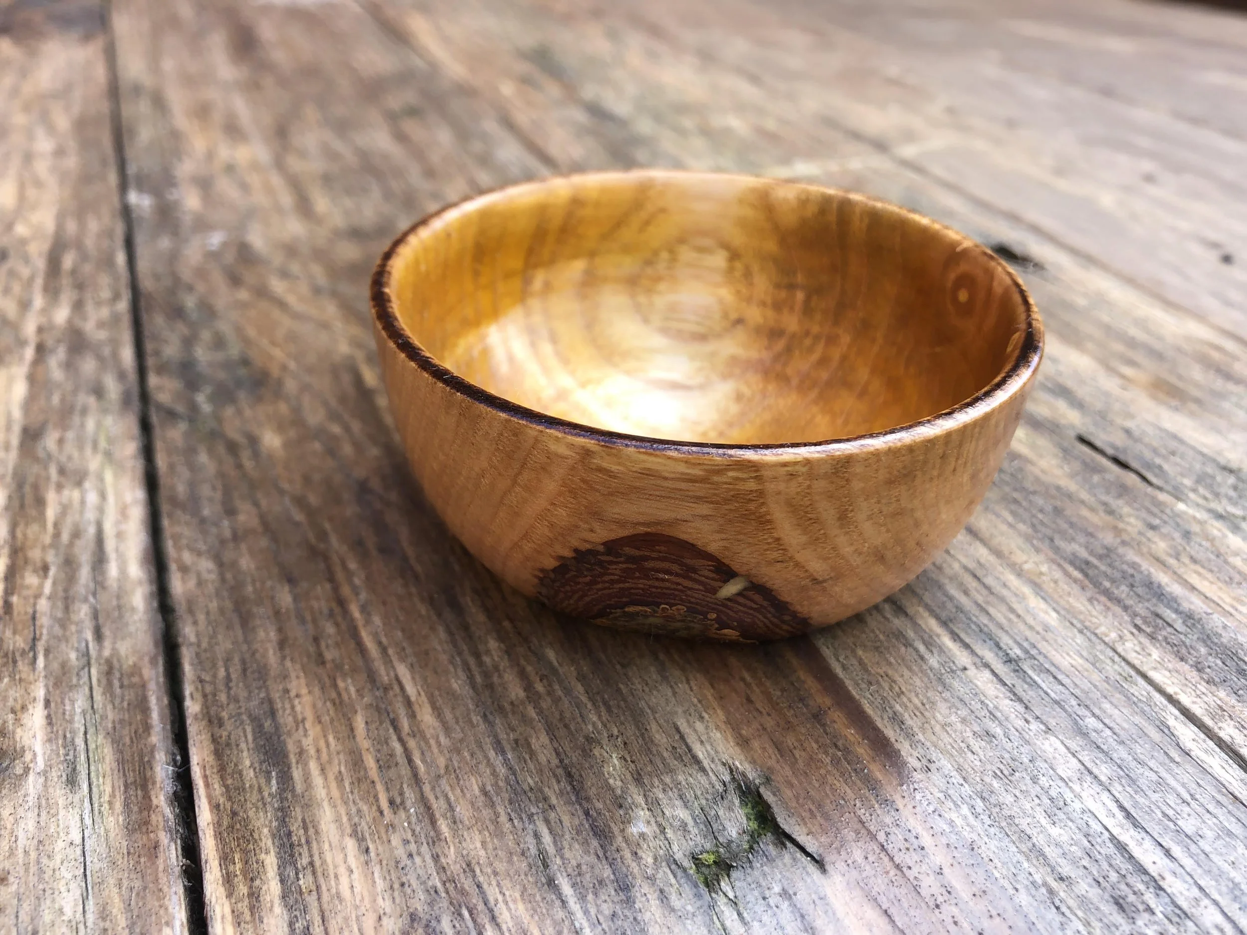 Ash Dipping Bowl - Dyed Yellow Interior - 3' x 1'