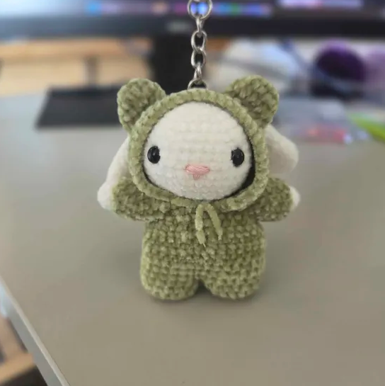Bunny Keychain in a onesie