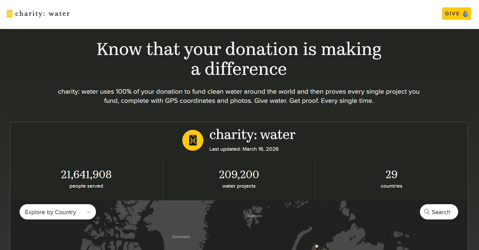 Charity Water_Home Page_How Donation Making A Difference_4-6-2026.png
