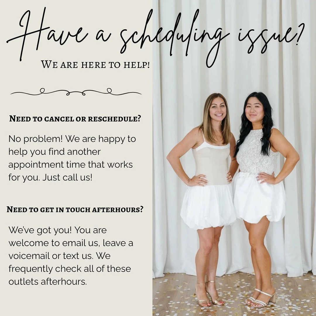 Just a few friendly scheduling reminders from Angie &amp; Kellee 👯&zwj;♀️.

☎️ 614-545-2002
💻 info@monarch-aesthetic.com

#skincare #skinhyrdration #skinisin #healthyskin #injectables #dysport #botox #wrinklerelaxer #neurotoxin #ａｅｓｔｈｅｔｉｃ #galderma