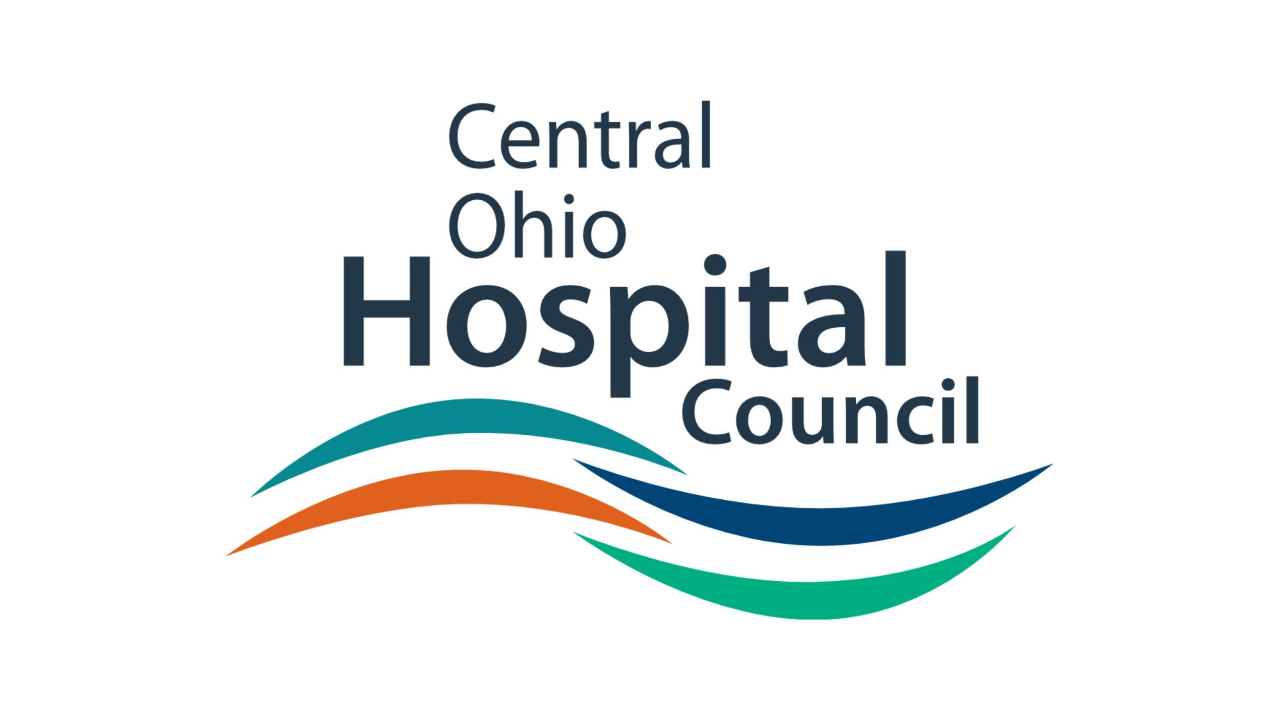 Logo of Ohio Hospital Council with stylized wave lines in teal, orange, navy, and green