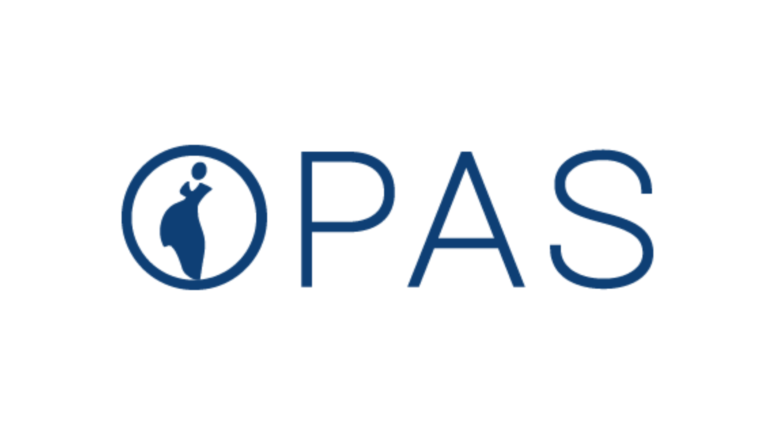 OPAS logo with a stylized female figure inside a circle to the left of the letters OPAS.
