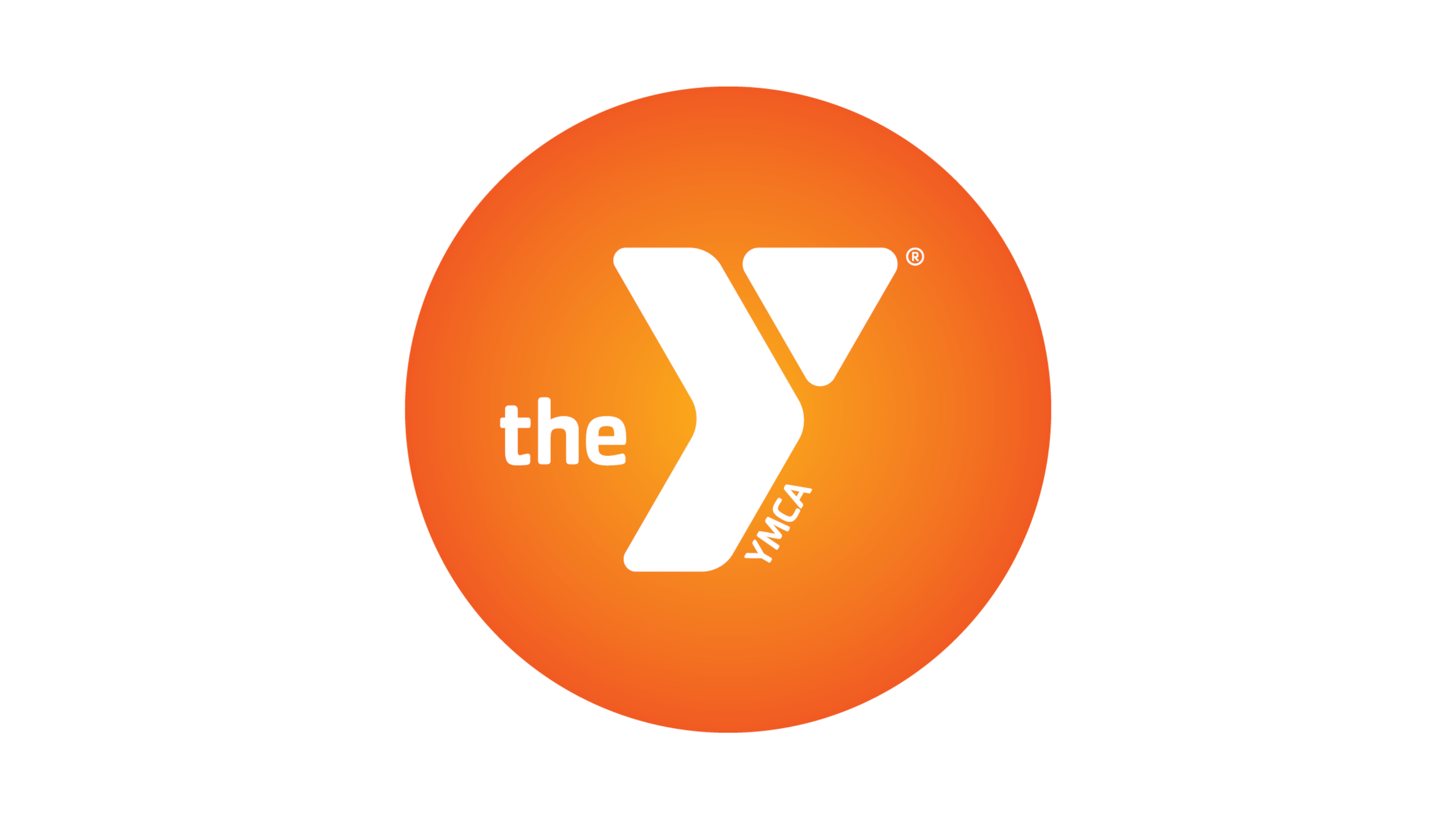 YMCA logo with white Y shape and text on an orange gradient circular background.