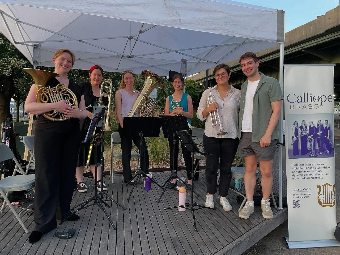 Home sweet home, making music with @calliopebrass MORE FREE OUTDOOR CONCERTS IN AUGUST! Check out our website and Instagram and such for details Queens, Brooklyn, and Manhattan! (Also CT next Sunday!)