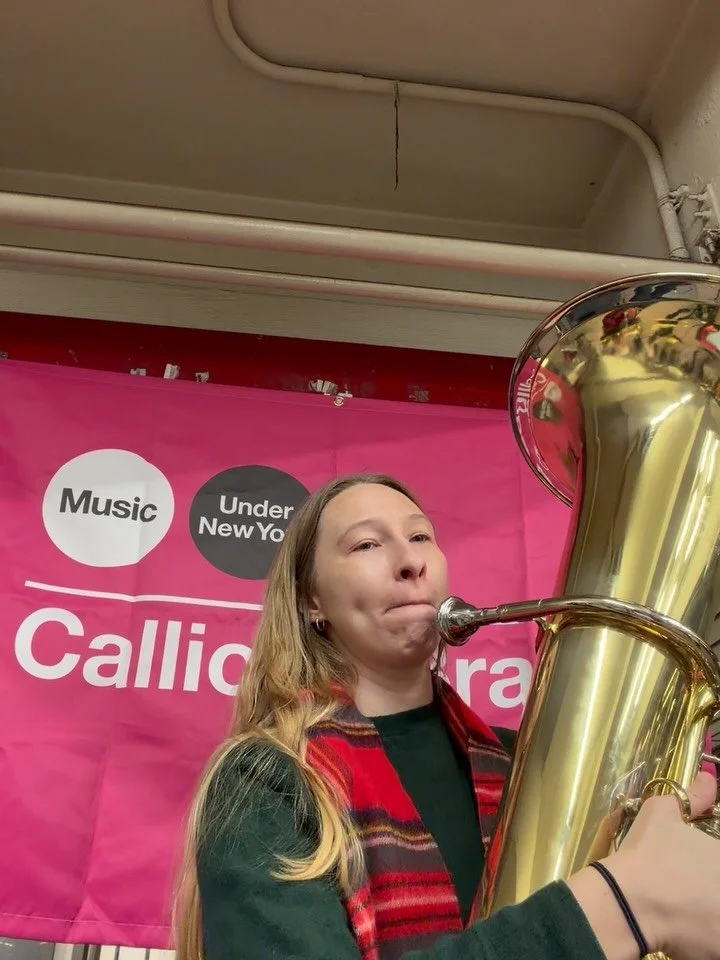 Merry Christmas and Happy Holidays! Here is a silly gift for everyone who is avoiding the NYC midtown subways this winter break @calliopebrass #christmasmusic #tuba #brassquintet #busking