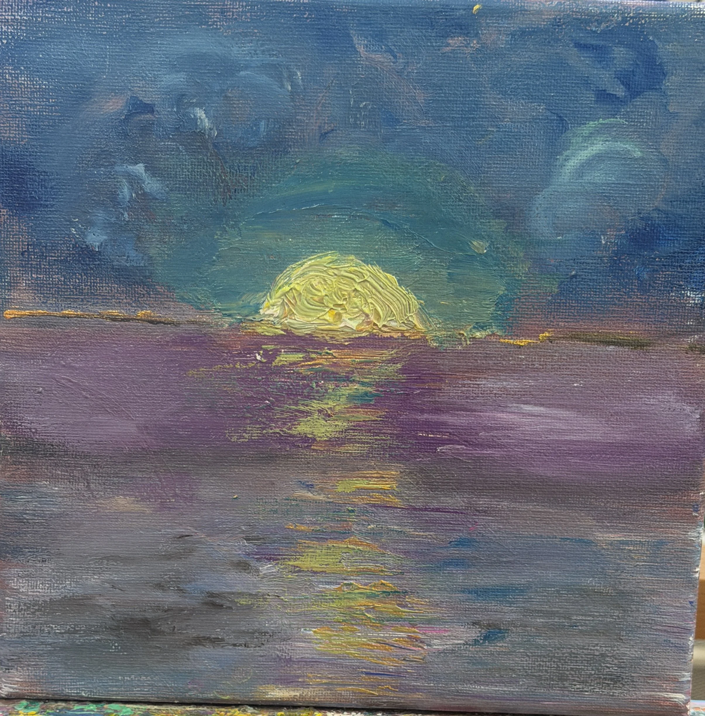 Moon Glow 8x8 acrylic on canvas 