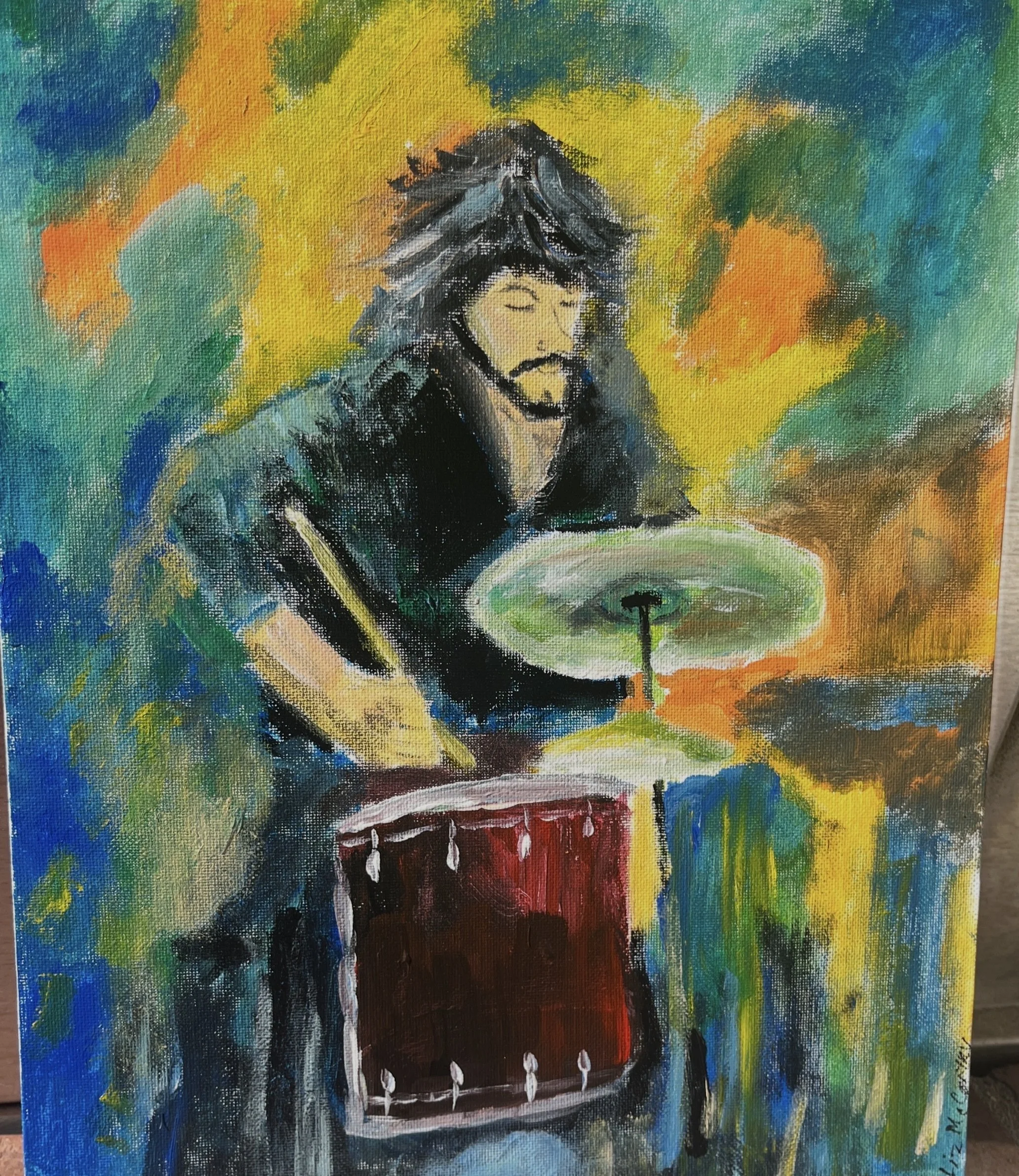 Beats 9x12 acrylic on canvas 