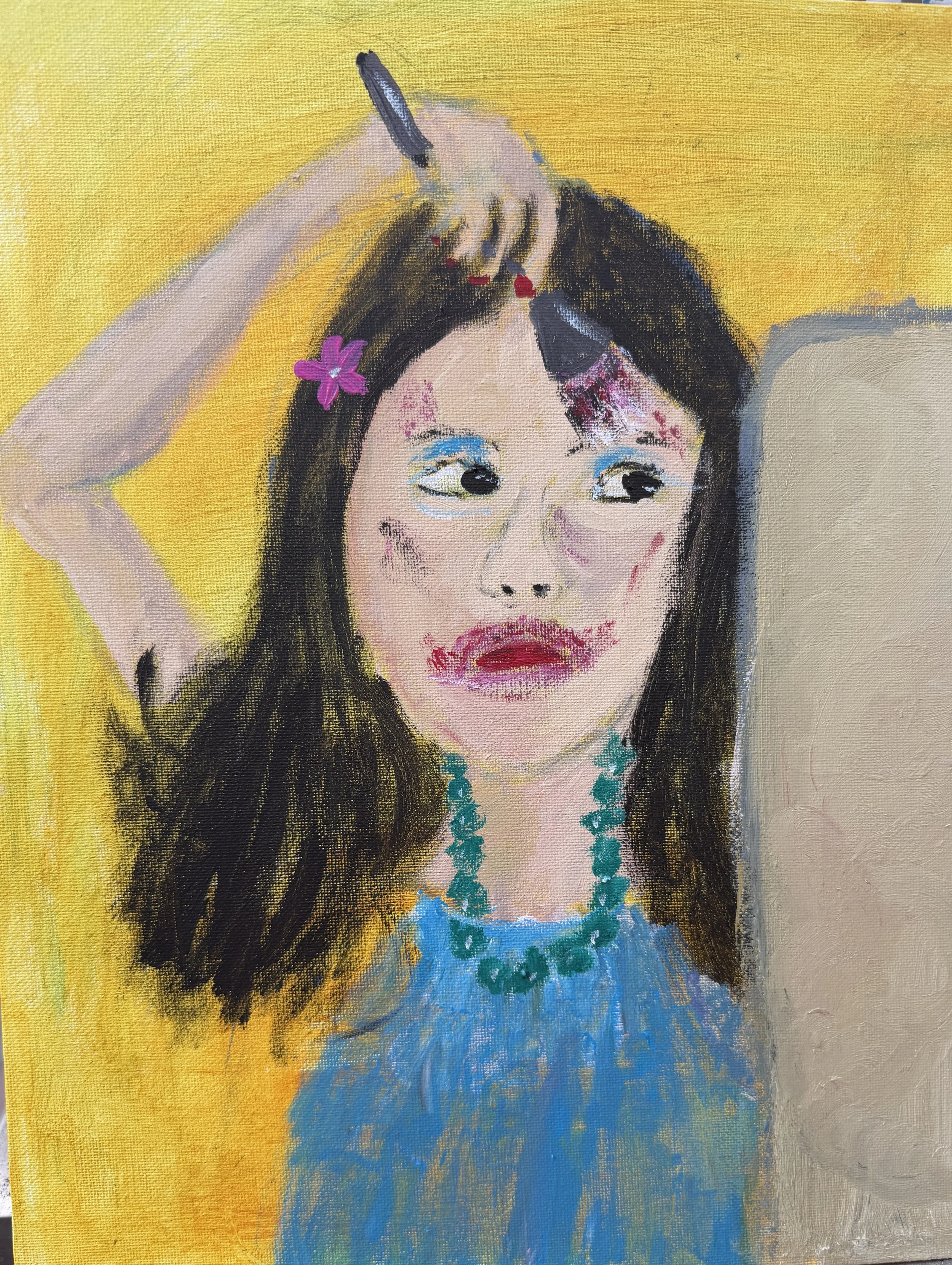 ‘First Makeover” 
Acrylic on canvas 11x14