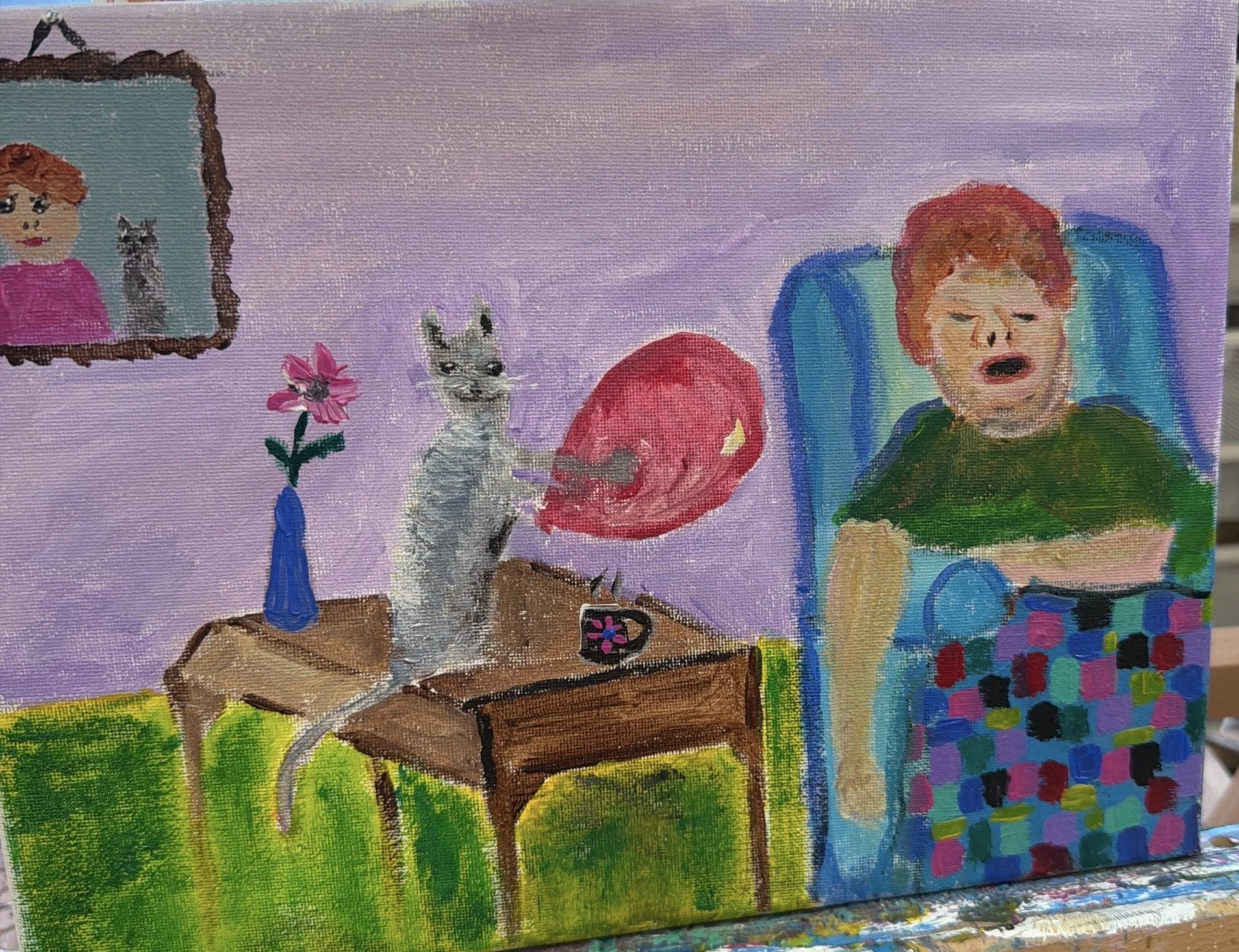 The Quiet Before the Pop 
8x10 Acrylics on canvas 