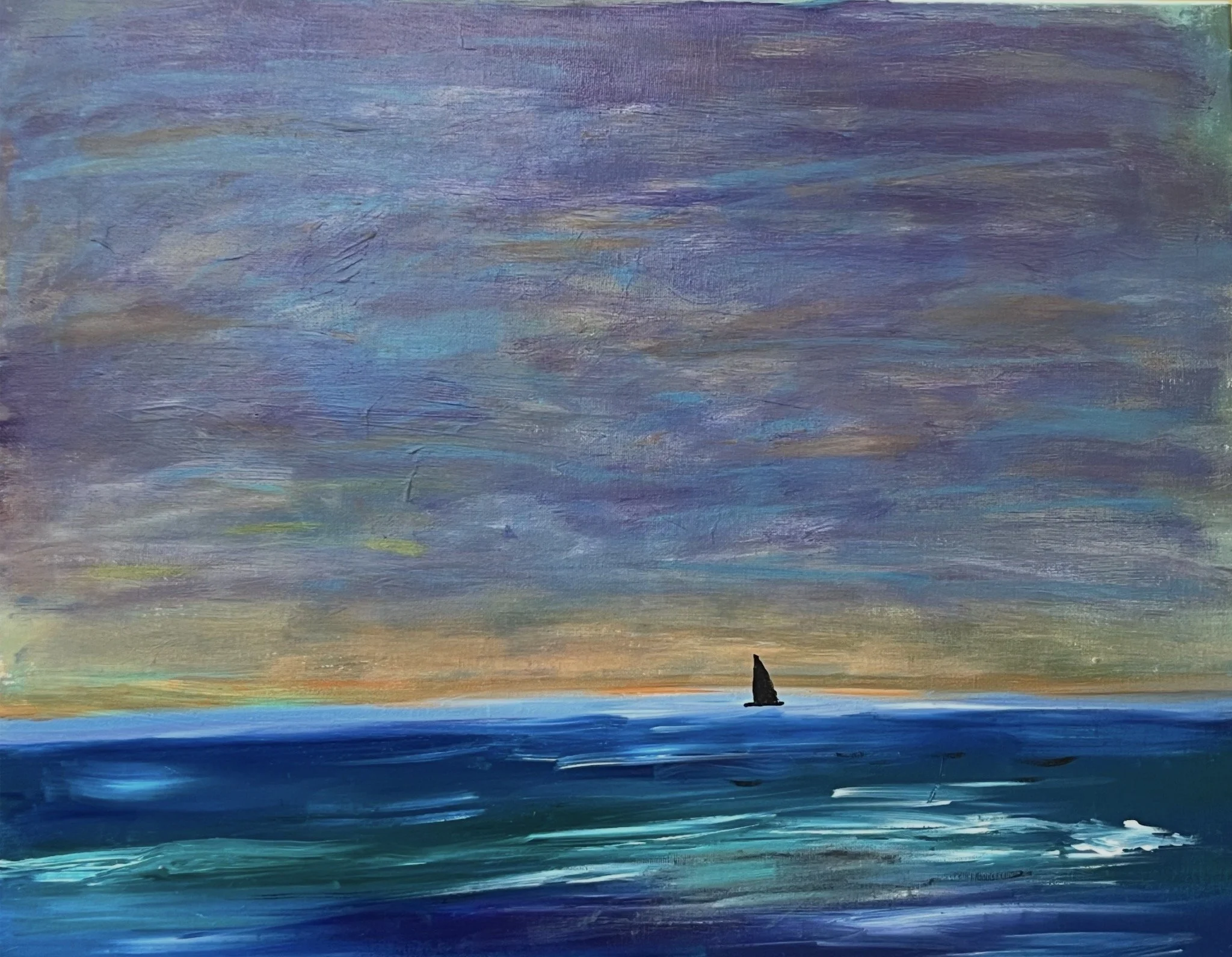 One Boat 16x20 acrylic on canvas 