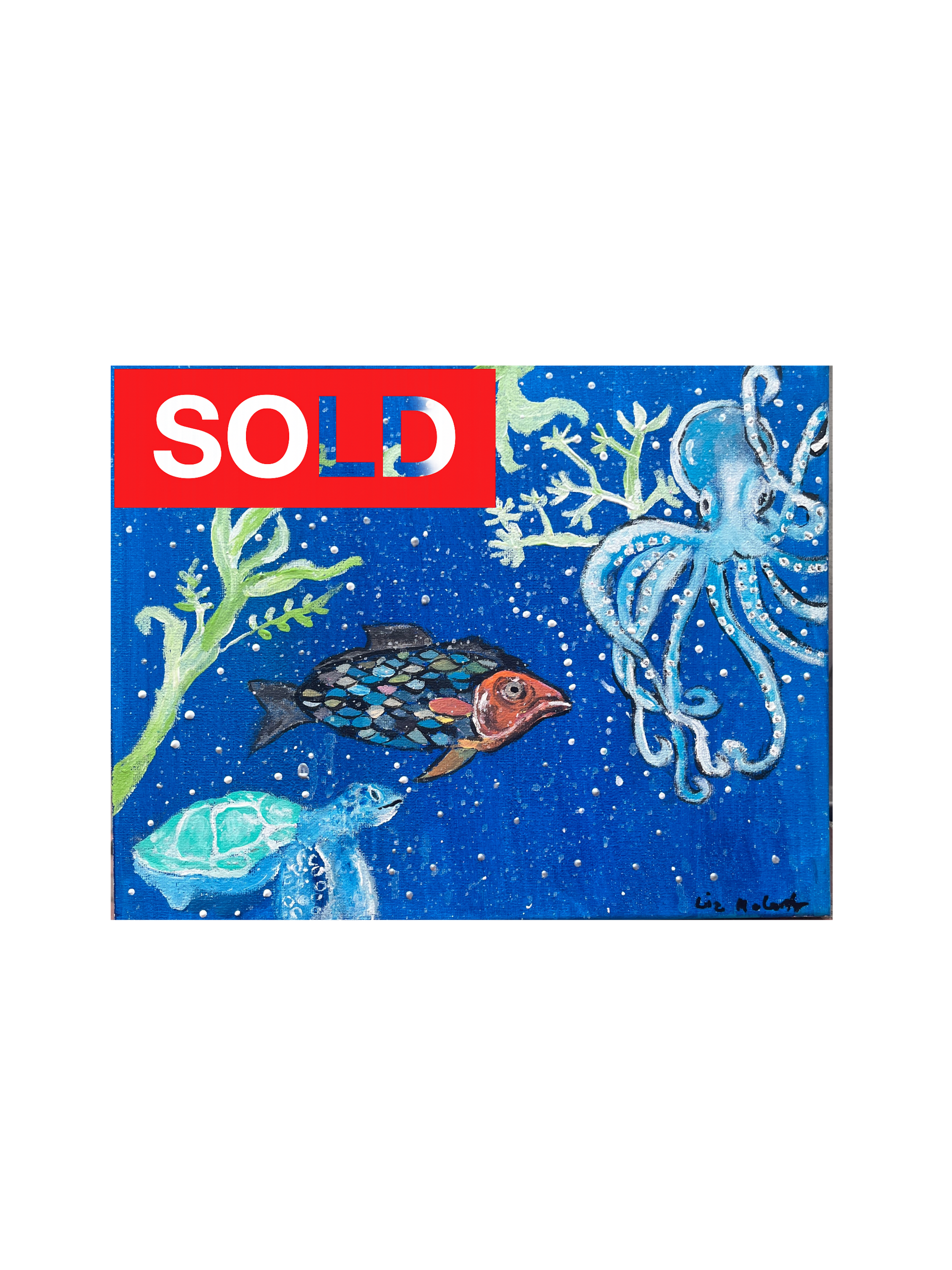 SOLD Under the Sea 11x14 acrylic on canvas 