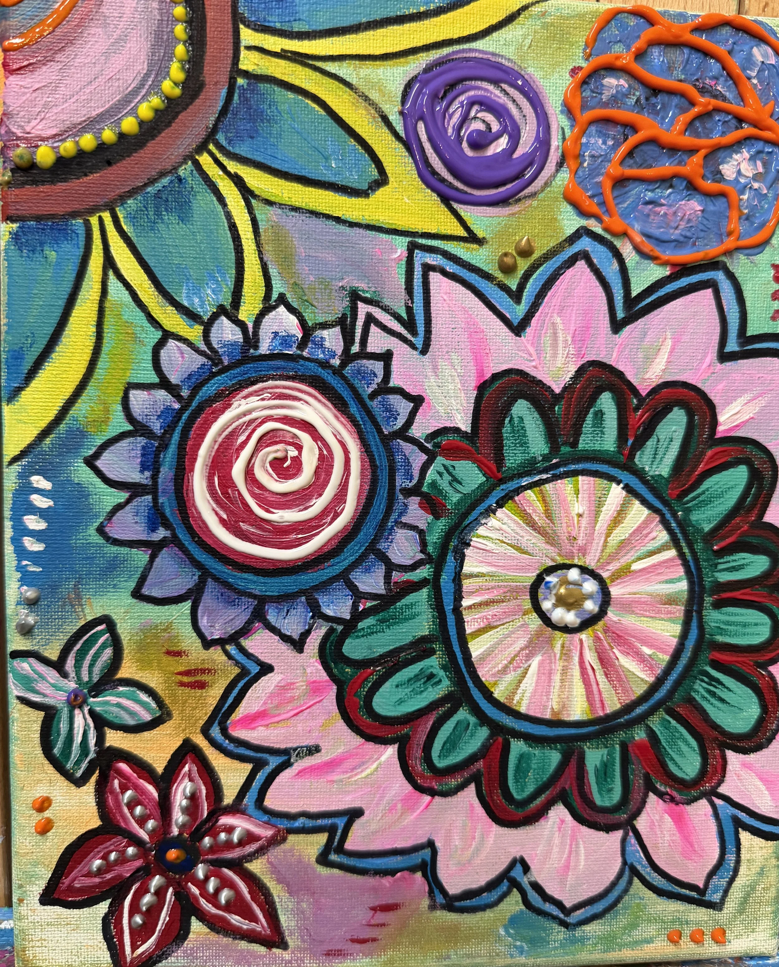 Joy Grows Here 9x12 acrylic on canvas 
