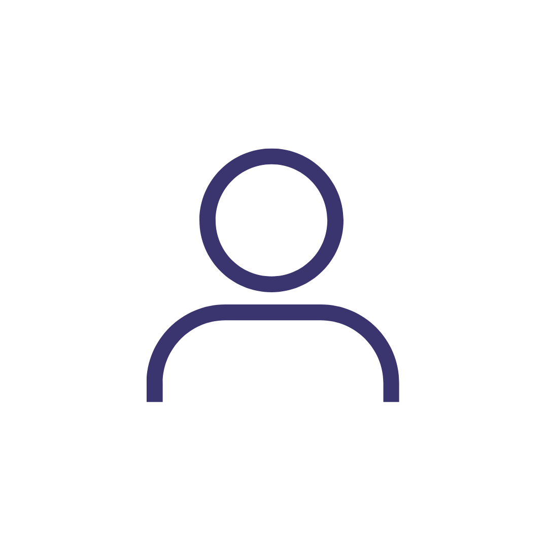 Generic user profile icon with a circle representing the head and a curved line for the shoulders.