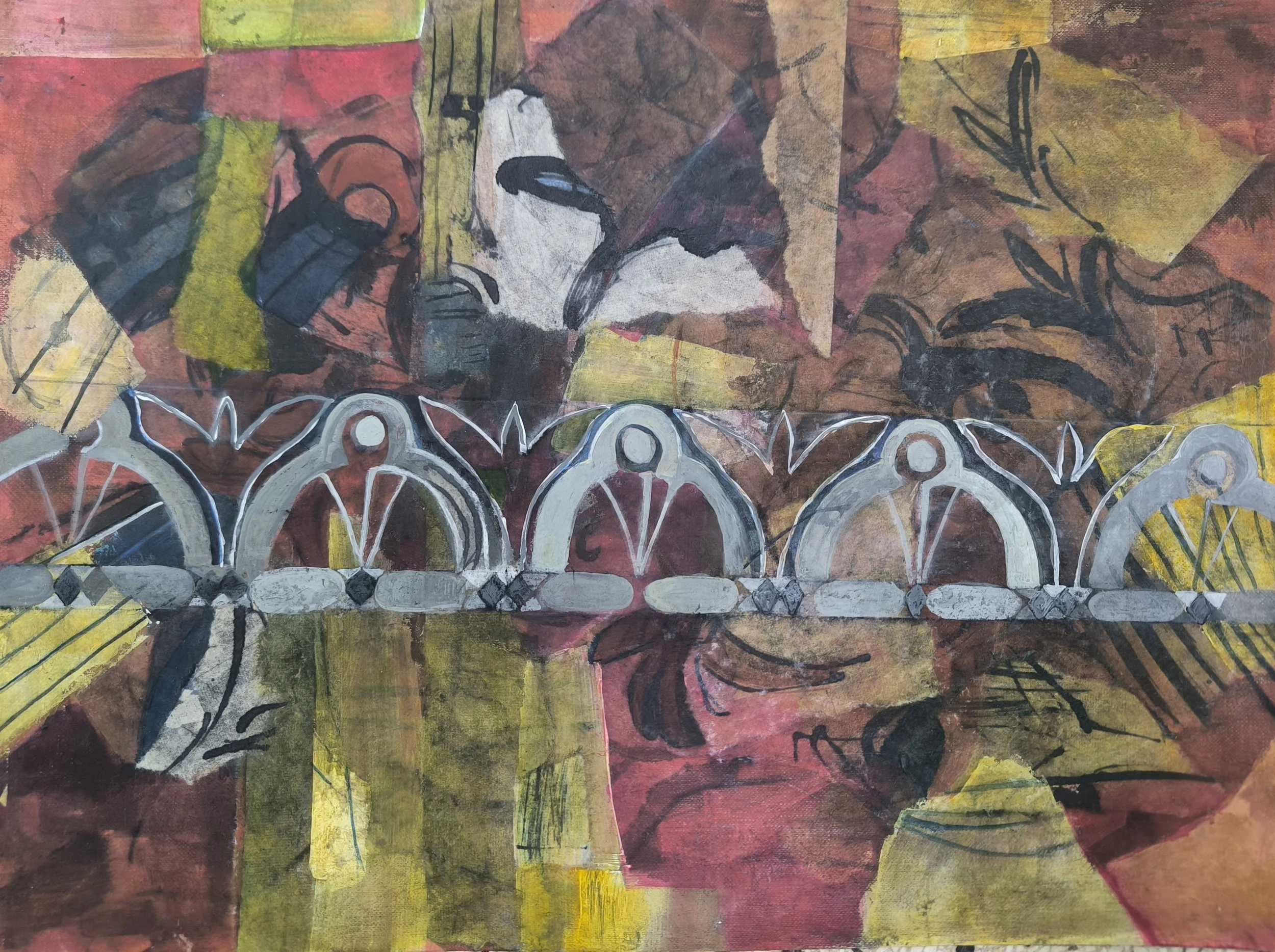 Study, Acrylic on paper, 37.5x27.5 cm