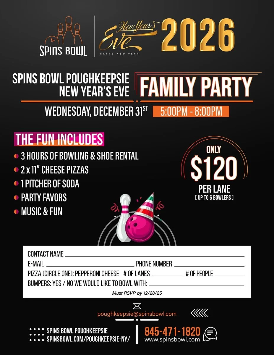 New Year's Eve Family Party ay Spins Bowl Poughkeepsie