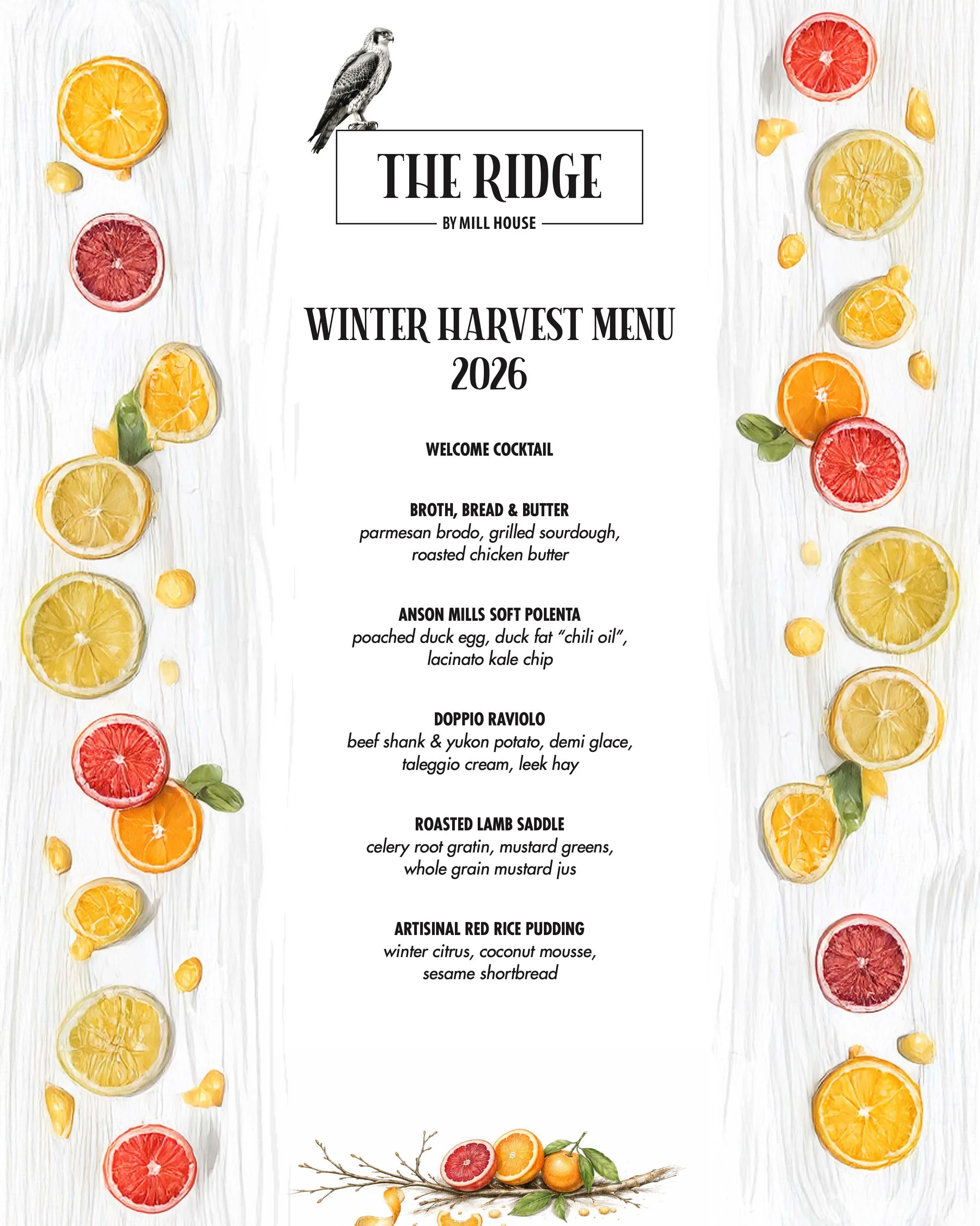 Winter Harvest Dinner at The Ridge by Mill House