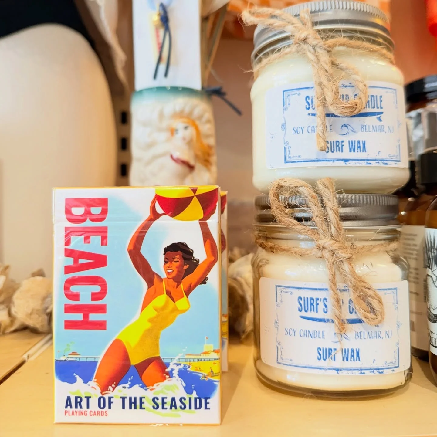 If we&rsquo;ve ever coerced into an evening of Rummy around our dining room table, you know are VERY loyal to this deck. They are a perfect weight, they deal smoothly, and each card has unique vintage beach artwork. Stocking these has been on our lis