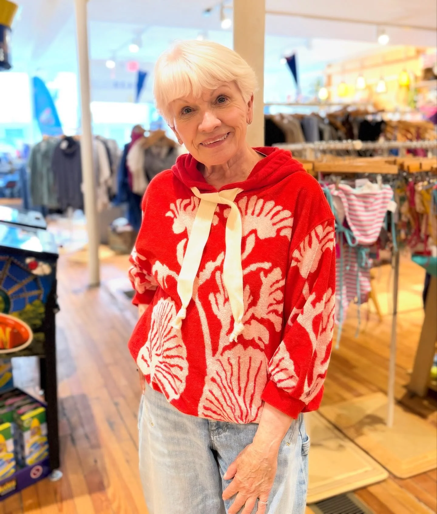 Marblehead style legend @bren_sterner_welling stopped in and got tempted by new @freepeople 😍