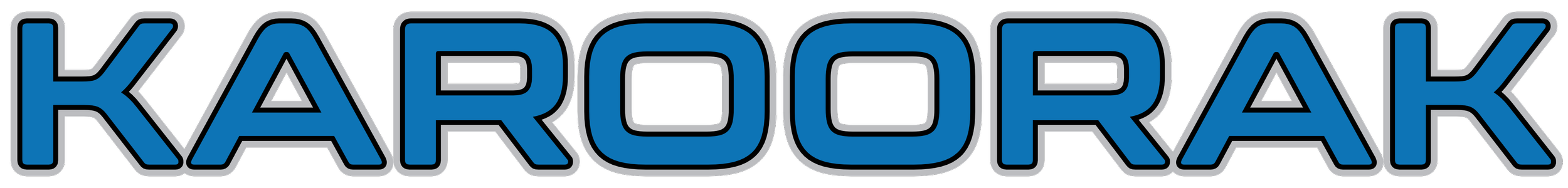 Blue and black logo with the word KAROORAK in capital letters.