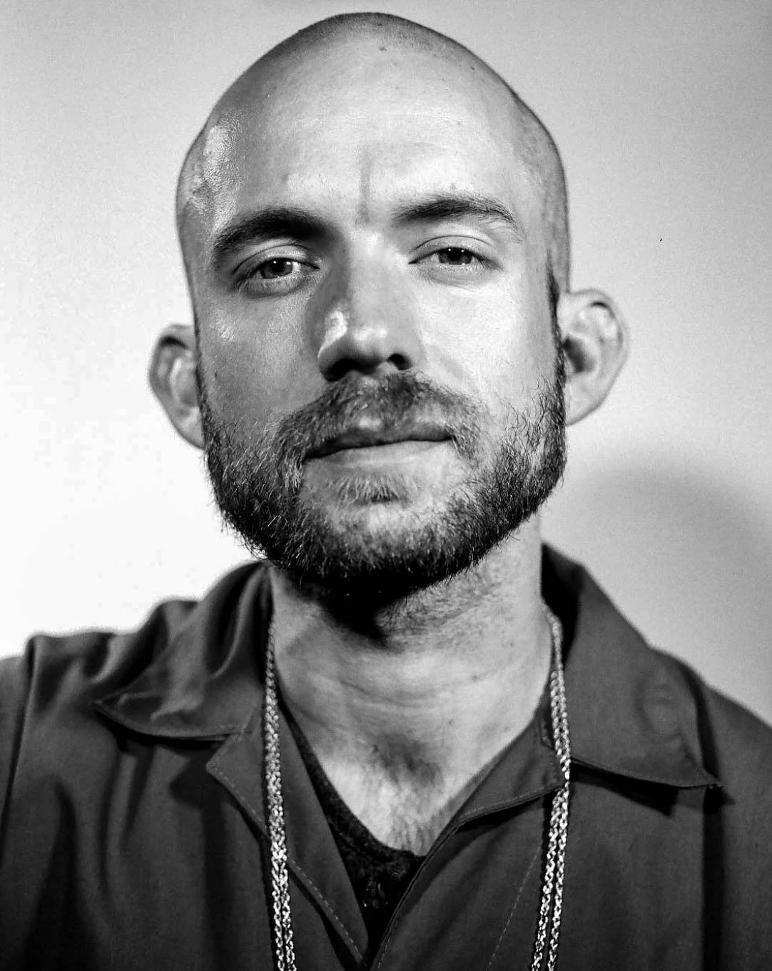 black and white portrait of contemporary artist Griff Cowan