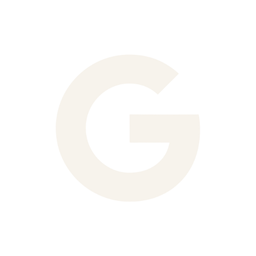 A black background with a large white letter 'G' in the center.