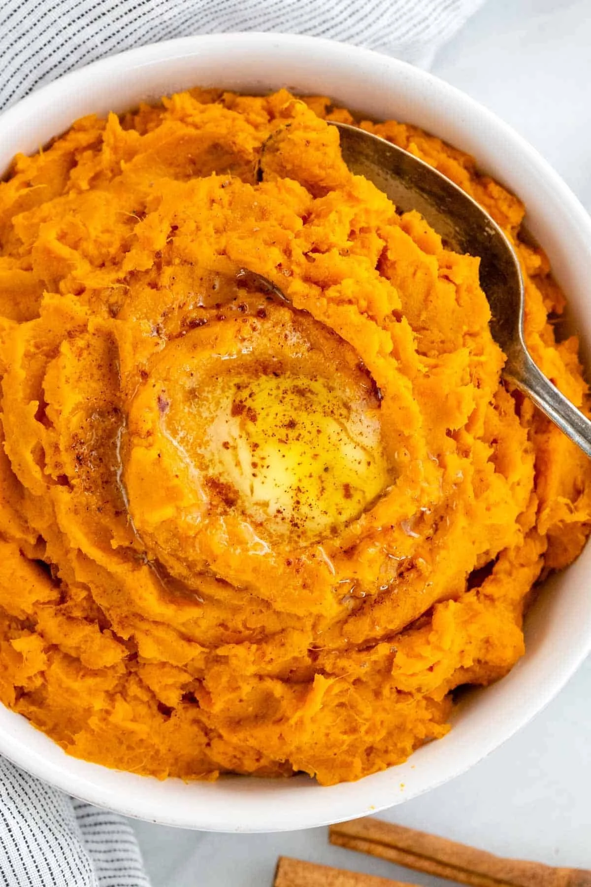 Mashed Sweet Potatoes with Pecans