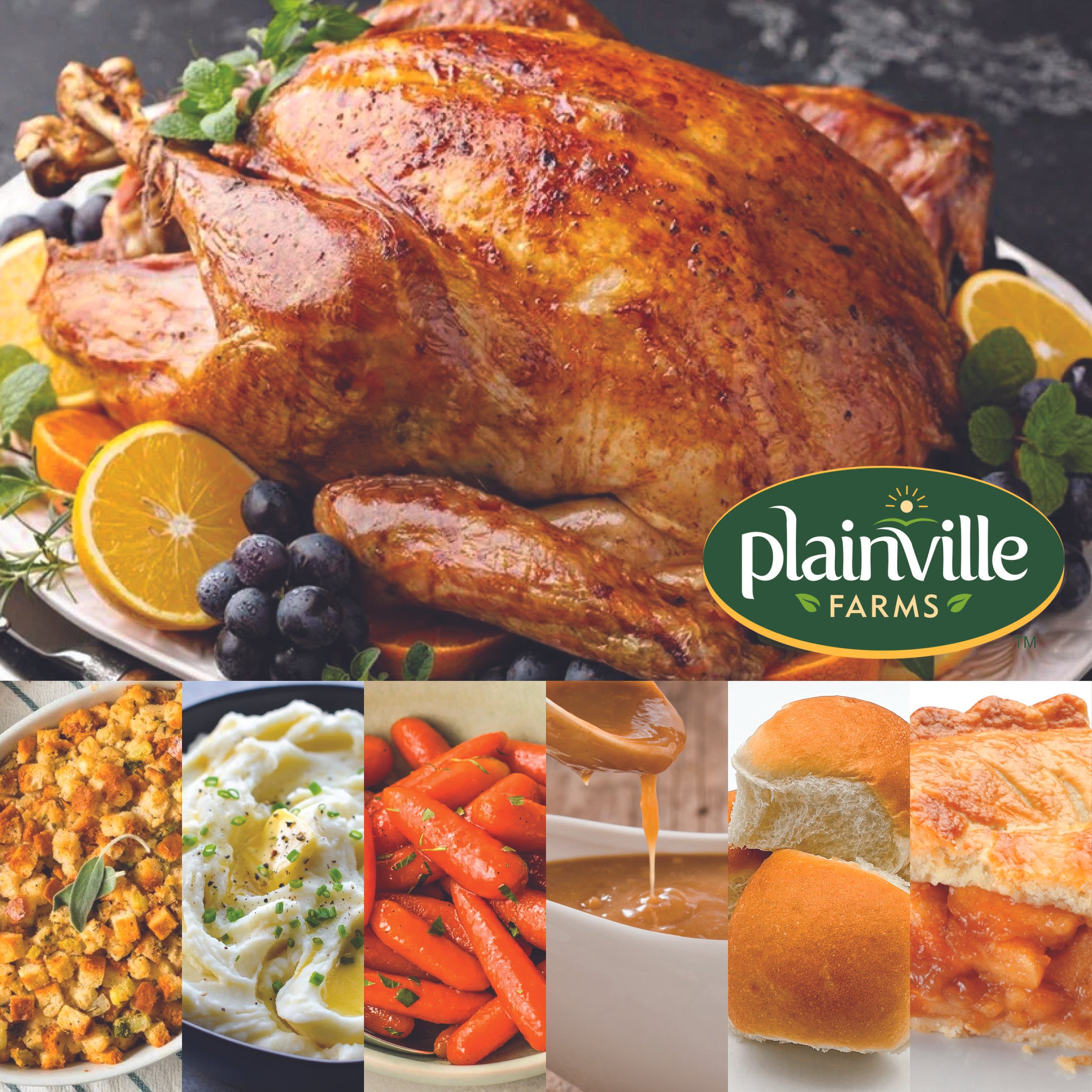 12 Person Plainville Farms Cooked Turkey Meal