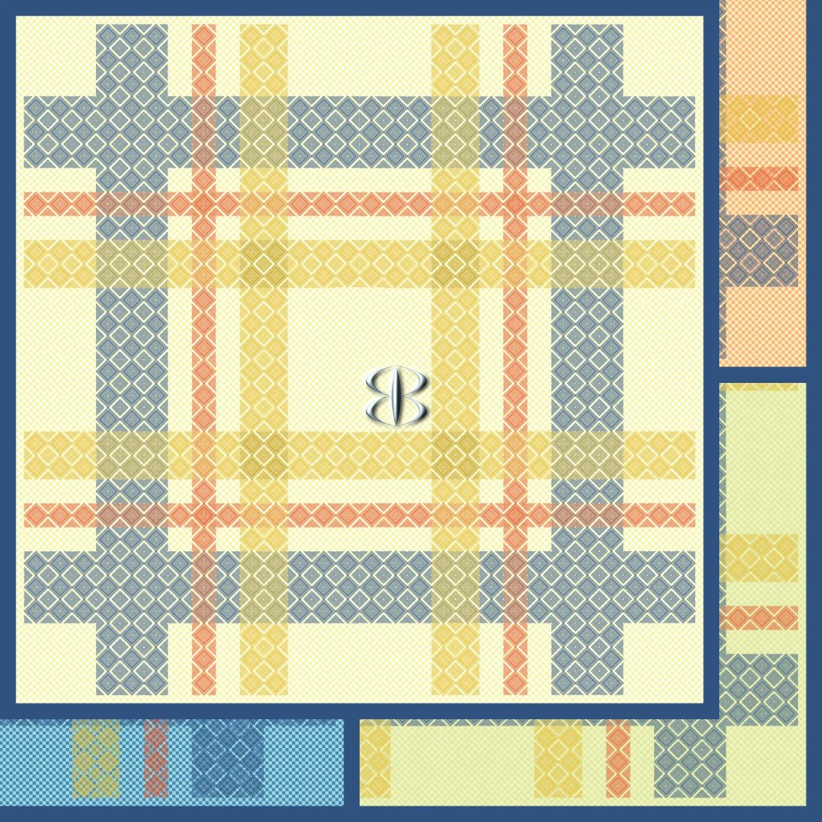 Foulard Tartan Classico BareBlue design geometrico tradizionale.