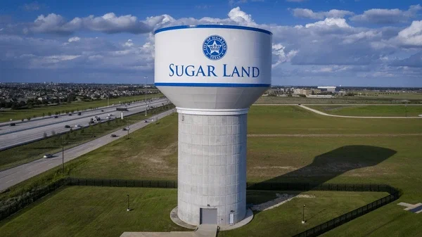 Sugar Land water tower, representing Texas Shield Pest Control’s service area.