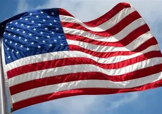 American flag waving in the wind, symbolizing veteran‑owned pest control service.