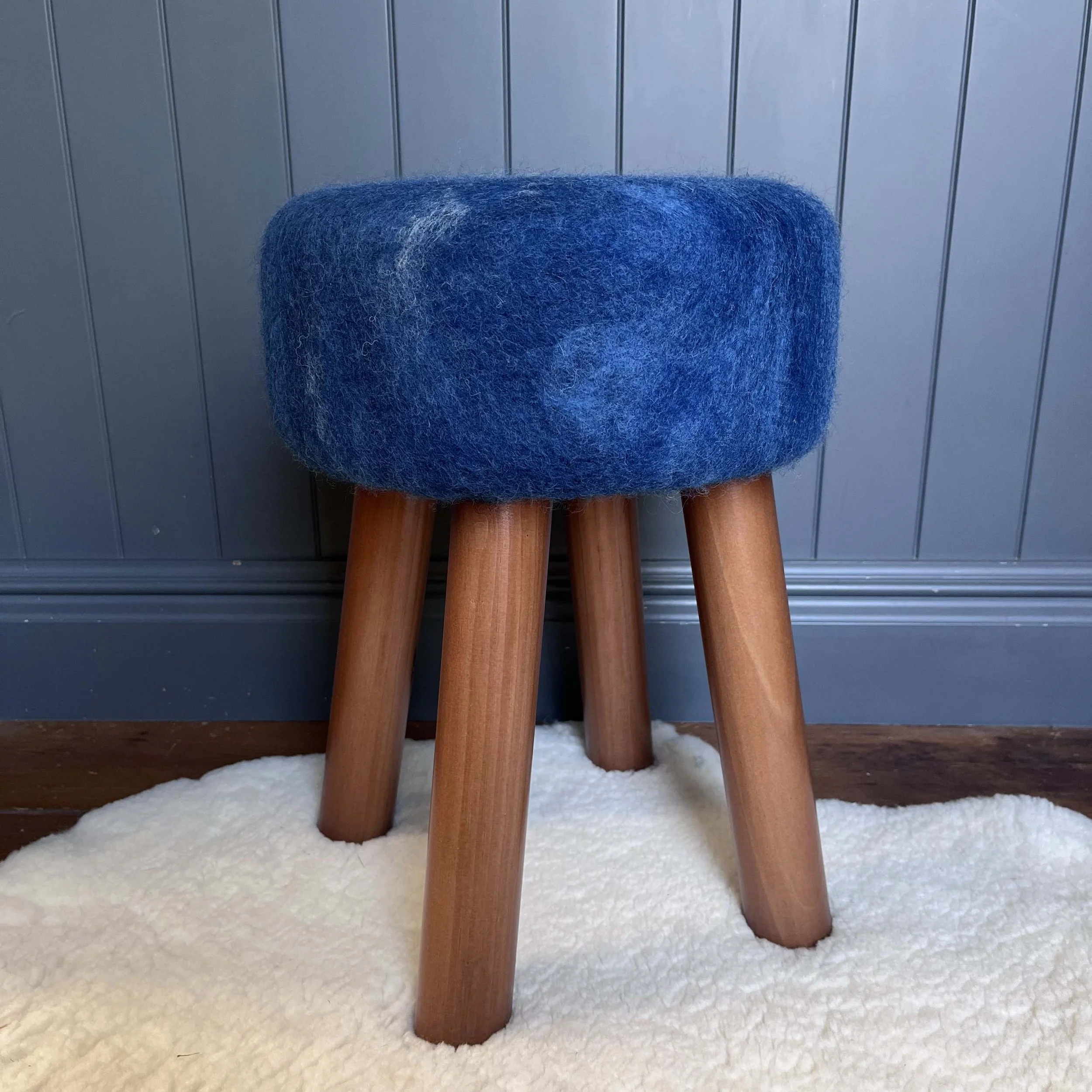 Hand felted footstool